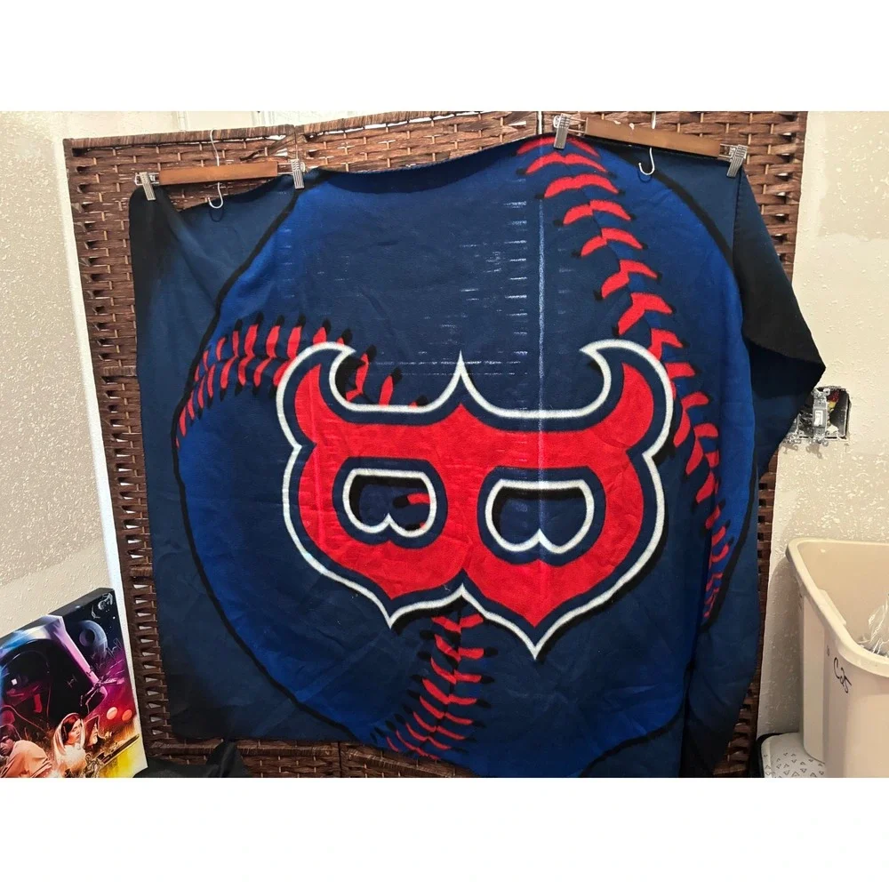 Boston Red Sox Baseball Team Logo Navy Blue Throw Blanket‎ 42x45